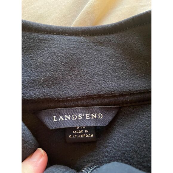 EUC Navy Blue Lands End Zip Up Fleece Vest Womens XL Gorpcore Sporty - Picture 3 of 10